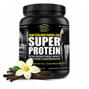 Fortifeye Super Nuova Zelanda Grass Fed Whey Protein Vanilla Flavor, 40 Servings, 2 Pack - Polvere organica di proteine del siero di siero di erba non certificata per allenamento, Nutrizione sportiva e migliorare il sistema immunitario