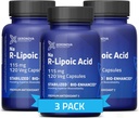 Acido R-Lipoico Bio-Enhanced, 115 mg capsule - 12 mesi di alimentazione - Acido lipoico R alfa stabilizzato con assorbimento potenziato - Supplemento acido lipoico R - 360 Count
