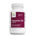 Terry Naturally Vitamin D3 - Bone Health & Bone Strength Supplement - Integratore alimentare per il sistema immunitario e il supporto cerebrale - 5.000 compresse di vitamina D con aroma di bacche miste - 90 compresse masticabili