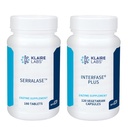 Klaire Labs Interfase Plus (120 capsule) + Serralase (180 compresse) - Multi-enzimi, Serratia Peptidase & Bromelain 'Digestive Enzymes - Sistema Gastrointestinale, Gut Flora, Biofilm & Detox