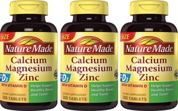 Il calcio naturale, l'ossido di magnesio, lo zinco con vitamina D3 aiuta a sostenere la resistenza di ossa, compresse, 300 conte