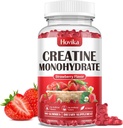 Creatina Monoidrato Gummies per uomini e donne, Chewable 3g Creatina Monoidrato con vitamina B12 per la crescita muscolare & Recovery-Vegan, Natural Strawberry Flavor, 90 Gummies