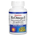 Fattori naturali - Rx Omega-3 Fattori Mini-Gels, EPA 350mg, DHA 140mg, Supporta la salute cardiovascolare, 60 Gel Morbidi