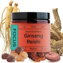 Gummies di fuoco con Ginseng americano, Coreano Panax Ginseng & Reishi Extract - Aiuta a sostenere l'energia & Mood, Vegan, Low-Sugar, 60 Gummies, Ananas, Loquat & Strawberry Flavor