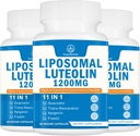 1200MG Liposomal Luteolin Supplemento - Assorbimento massimo, Antiossidante Boost per il cervello 180 capsule