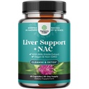 Supporto per fegato NAC Supplemento con cardo al latte per la pulizia del fegato Detox & Repair - N Acetyl Cysteine Supplement per la pulizia del fegato con curcuma, colina, dadelion & L-Glutathione - 60 Conte
