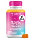 Gummie di fertilità della cicogna rosa per le donne – Ananas Mango Flavor, supporto di concezione con Myo-Inositol, CoQ10, Folate, Zinco, Vitamina D, B6, B12 – Supplemento di salute ormonale e riproduttiva – 60 Gummies