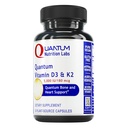 Quantum Nutrition Labs Vitamin D3 e K2 Supplemento - Bone & Heart Health Support for Women & Men, 5000 IU, Vitamine Vegane, Consente l'assorbimento del calcio, senza glutine - 30 capsule vegetali