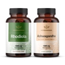 HERBAMAMA Rhodiola Rosea e Ashwagandha Kit - Bundle di 1000 mg Rhodiola Rosea Capsule &1500 mg Ashwagandha Root Capsule - Vegan, Non-GMO, Gelatin-Free - 2 Pack