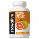 STAY ALIVE Pure Diosmin Complex 1000mg Formula, 120 Capsule, Citrus Bioflavonoids Rich Fruit Extract, 2 mesi di fornitura, 100% Vegetariano, Non OGM & Gluten Free Diosmin Supplement