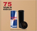 W Gallery 75 Nero 60 Dram Cap reversibile - Airtight Smell Proof Vials - Plastic Medical Grade Prescription Bottiglie per Pillole Erbe Fiori Supplementi, Bulk Pack, Non Vasi di vetro