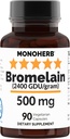 MONOHERB Bromelain 500 mg per capsula - 90 capsule di veg - 90 porzioni