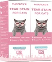 2 pacchetti Tear Stain Supplemento per Gatto - Prevenire ed eliminare Gatti Tear Stains - 60ML Cat Tear Stain Remover Drops for Eye Health, Immune System - con Mirtillo, Marshmallow & Vitamins - Salmone