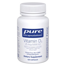 Vitamina D3 25 mcg (1.000 UI) - Supplemento al supporto Bone, Joint, Breast, Heart, Colon & Immune Health - con Vitamina D - 120 capsule