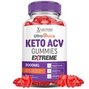Ultra Quick Keto ACV Gummies Extreme 2000MG Ultraquick Keto Gummies Aceto di sidro di mele formulato con polvere di succo di barbabietola di melograno B12 Vegan Non OGM 60 Gummys