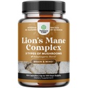 Advanced Lion's Mane Mushroom Supplement - Lions Mane Supplement Capsule con Reishi, Chaga, Maitake & Shiitake per il supporto della memoria della salute del cervello & Focus - Nootropic for Mental Clarity - 120 Caps
