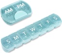 2 Pack (Weekly & Daily), 2 volte al giorno (AM/PM) + 7-Day Pill Organizer, Vitamin Planner, Large Capacity Pill Box Set, Travel Pill Case for Medicine/Vitamins/Fish Oils/Supplements, Blue