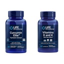 Estensione di vita Curcumin Elite Estratto di curcuma, promuove una risposta infiammatoria sana & vitamine D e K con Sea-Iodine, vitamina D3, vitamina K1 e K2