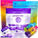 albero viola Premium 3x1 Combo: Pillole Benessere Post-Celebrazione, Idratazione Organica, Next Day Energy Stick Packets | 10 Kit Sacchetto Party per Buoni Mattini e Buon fegato, Matrimoni, Viaggi, Bachelorette