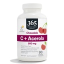 365 da Whole Foods Market, Chewable C + Acerola C 500mg, Natural Cherry Flavor, Vegan, 90 compresse