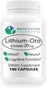 Lithium Oro 20 mg, Supporta il benessere emotivo sano di umore, comportamento e memoria. Biodisponibile, 100 Caps (Elemental Lithium Orotate)