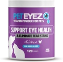 Pet Eyez Vitamin Powder per gli animali domestici - Supporta la salute degli occhi e riduce il trucco della pancia - 100% Topper naturale per cani e gatti con superfood, antiossidanti e nutrienti - Pollo Flavor - 120 Scoops