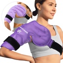 KingPavonini Shoulder Ice Pack Rotator Cuff Cold Therapy, Reusable Gel Ice Pack per lesioni alle spalle, Rilievo del dolore, Gonfiore, Chirurgia delle spalle, Tendonite, Bursitis, Viola, Dimensione media