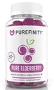 PUREFINITY Elderberry Gummies con Sambuco, Vitamina C e Zinco – Il tuo perfetto supplemento giornaliero di 3 in-1 per bambini e adulti – senza glutine, non OGM, Vegan, 60 conte