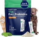 Honest Paws Probiotici per Cani - Digestione del cane Gut Salute polvere probiotica con prebiotico Made in the USA, supporto digestivo e immunitario - Enzimi digestivi con Pompekin Flavor (30 Sticks)