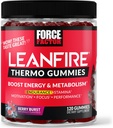 Force Factor LeanFire Thermo Gummies con B12 Vitamine, Caffeina, & Green Coffee Bean, Boost Energy, Metabolismo, Endurance, Stamina, Motivazione, Focus, & Performance, Pre Workout Gummies, 120 Gummies