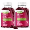 Viteey Beet Root Gummies with Tart Cherry - Integratore di barbabietola per la salute del cuore, Supporto per la pressione sanguigna - Vegan, senza glutine - 120 Count