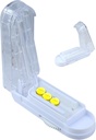 Splitter regolabile per Pillole per Pillole Piccole e Tiny, Pillole più grandi, Pillole Splitter con dispositivo di centraggio Taglia esattamente Pillole multiple un tempo,Caso di Tablet con lama affilata nascosta