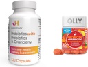 vH essenziali Probiotici con Prebiotici e Cranberry Feminine Salute capsule Bundle con OLLY Probiotic + Prebiotici pancia Digestivo e Gut Salute Chewable Supplement