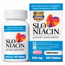 Slo-Niacin Vitamina B3 500 Mg - Niacina di rilascio lento per la salute del cuore, aumento di energia, pelle di salute, livelli di zucchero nel sangue sano - 100 capsule