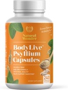 BodyLive Psyllium Husk Fiber Capsule Non-GMO 725mg, 240 capsule (1450mg/serving, 120 Serve) Supplemento per pulizia del colon, regolarità, digestione sana, prebiotico, lassativo, salute del cuore