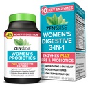 Zenwise Salute 3-in-1 Femminile Integratore Probiotico per Digestivo, Gut Flora & Vaginal Health - Probiotici giornalieri & Prebiotici per le donne con enzimi digestivi Supporti Bloating & Gas Relief - 60 Conte