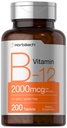 Horbäach B12 Vitamin 2000 mcg | 200 compresse | Supplemento vegetariano | Non OGM & Gluten Free