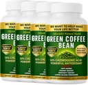 Estratto di chicco di caffè verde, 100% capsule di chicco di caffè verde puro, 50% acido clorogenico, 10.000 mg di resistenza, 240 capsule, 8 mesi di alimentazione, non OGM e senza glutine, tradizionale supplemento di erbe