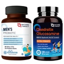 NATURA TARGET Probiotici per gli uomini con supplemento di cura degli uomini, Glucosamine Chondroitin MSM, supplemento di supporto congiunto, Shellfish Free