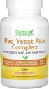 Super Nutrition Complesso di riso di lievito rosso con riso di lievito rosso biologico, Cisteina di N-Acetil, Coenzyme Q10, e estratto di cardo di latte, 120 capsule di verdure