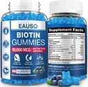 Gummie Biotina ad alta resistenza 10.000mcg per capelli più forti, pelle e chiodi - 60 Gummies - Vegan, Non OGM, Integratore di salute