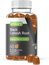 Viteey Black Cohosh Root Gummies - Menopause Relief per Flashs Caldi e Maglioni Notturni - Vegan, Gluten Free, Non-GMO - 60 Conte