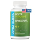 Noor Vitamins Halal Fish Oil, Vitamine Halal, Ultra Omega 3 Pesce Peruviano Selvatico (800 mg EPA & 400 mg DHA) Cuore, Cervello & Supporto Giunto, Non OGM e Gluten Free (120 conteggio)