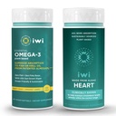 Iwi Omega-3 Essential & Heart Omega-3 Bundle, 30 Serve, Vegan pianta-based Algae Omega 3, Krill & Fish Oil Alternative, No Fishy Aftertaste