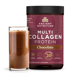 Antica Nutrition Collagen Peptides Polvere, Multi Collagen Protein, Donne & Uomini, Vitamina C, Probiotici, Collage idrolizzato, Supporta pelle, Giunti, Salute Gut, Cioccolato, 24 Serve