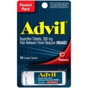 Advil Coated Tablets Pain Reliever e Fever Riduttore, Ibuprofen 200mg, 4 x 10 Conteggio di vitello, Fast Pain Relief, Pocket Pack