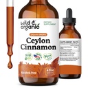 Tintura di cannella di selvatico e organico 500 mg - Integratori di cannella liquida per il supporto generale - Estratto di corteccia di verum di cinnamomomum - Vegan, senza zucchero e senza alcol, non OGM - 4 fl oz
