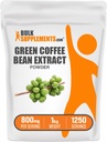 BulkSupplements Green Coffee Bean estrarre polvere - Green Coffee Bean Supplements - Energy Support, Gluten Free, 800mg per Serving, 1kg (2.2 lbs) (Pack of 1)