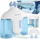 Sistema di irrigazione nasale elettrico di Sonmol (irrigazione nasale, blu), Detergente di naso per adulti seni, Detergente nasale autopulente con 50 pacchetti Saline