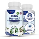 Supporto polmonare Integratori dietetici Supporto per respirazione a base di erbe 10 ingredienti attivi Formula originale per la formula di pulizia polmonare per il sistema bronchiale 60 capsule Non OGM